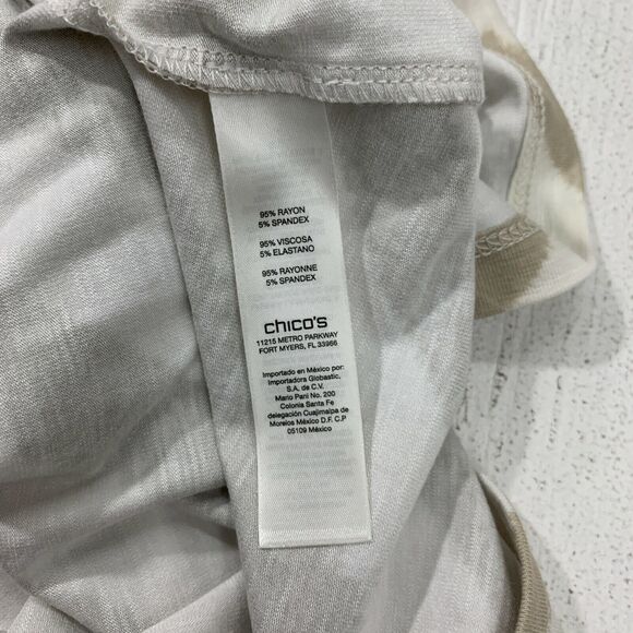 Chicos Chevron Maxi Skirt Womens Size 1 Beige Colby Stretch Waist Pull On - Picture 10 of 12